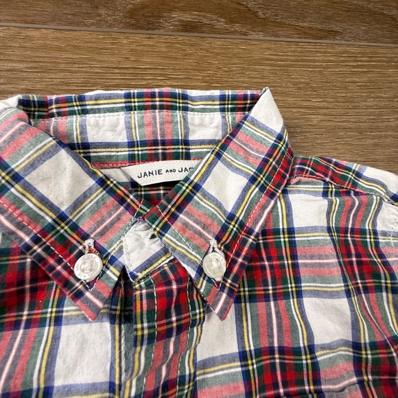 Janie & Jack Boys Holiday Button Down Shirt and Sweater 2T Winter Red Christmas - Picture 11 of 16